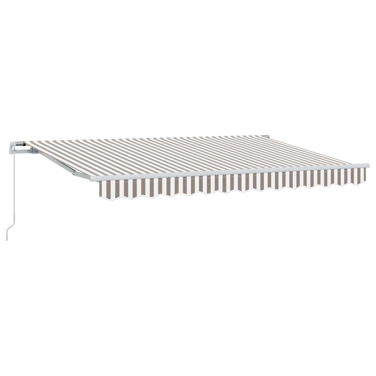 Uitschuifbare luifel Lichtgrijs en wit. 4,5 × 3 m