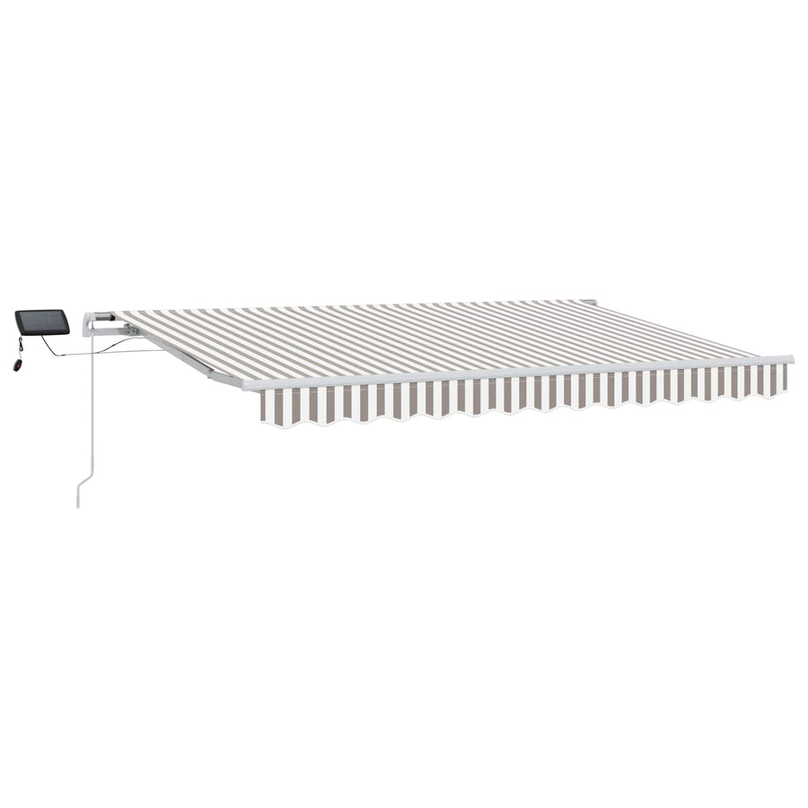 Uitschuifbare luifel Lichtgrijs en wit. 450 × 300 cm