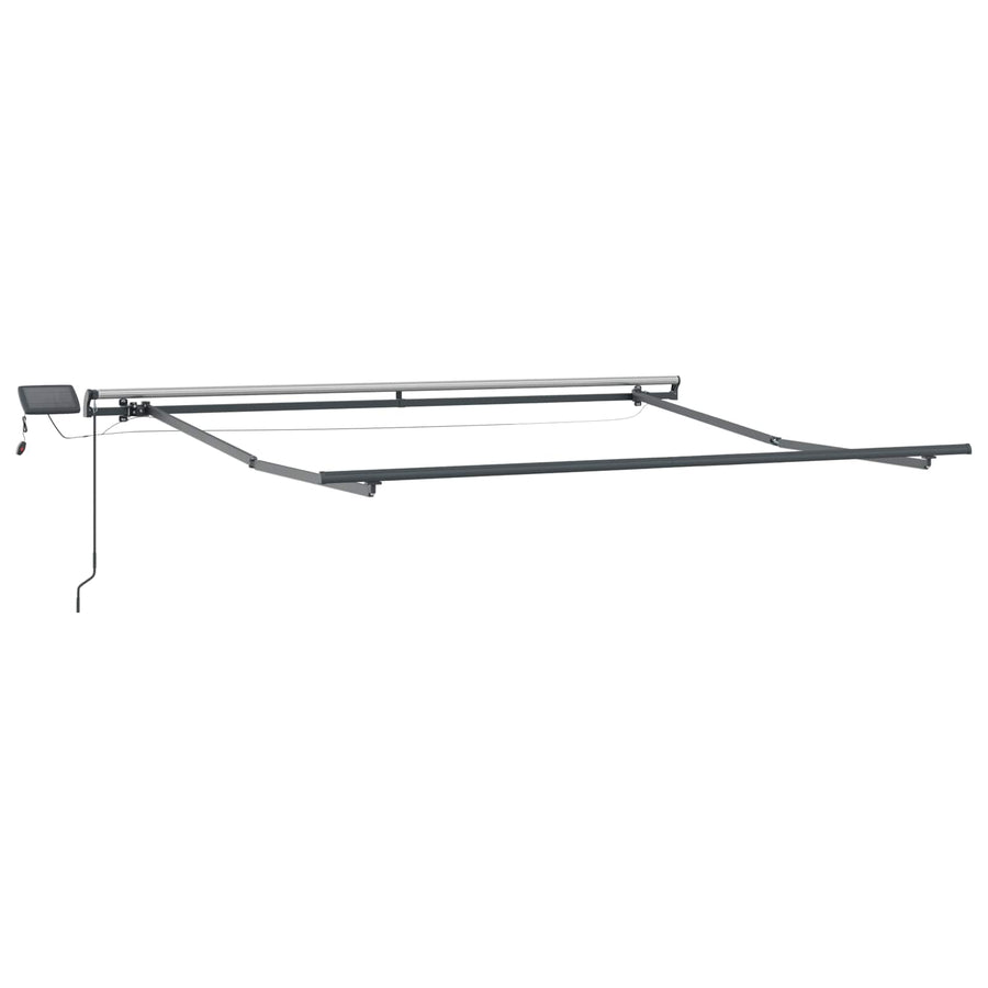 Uitschuifbare luifel Lichtgrijs en wit. 450 × 300 cm