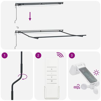 Luifeldoek Lichtgrijs en wit. 450 × 300 cm Polyester