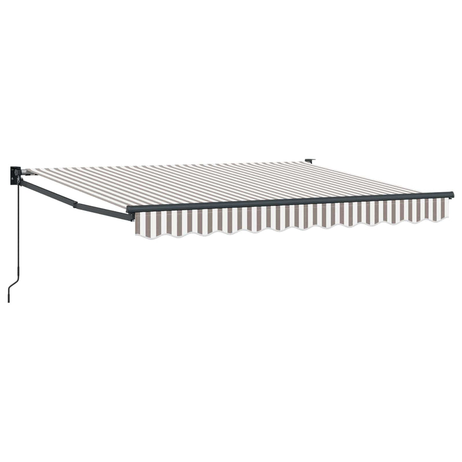 Uitschuifbare luifel Lichtgrijs en wit. 4,5 × 3 m