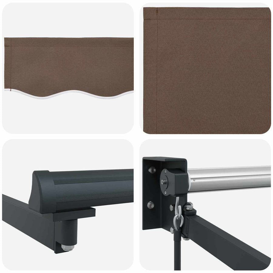 Uitschuifbare luifel Taupe 4,5 × 3 m Polyester en Aluminium
