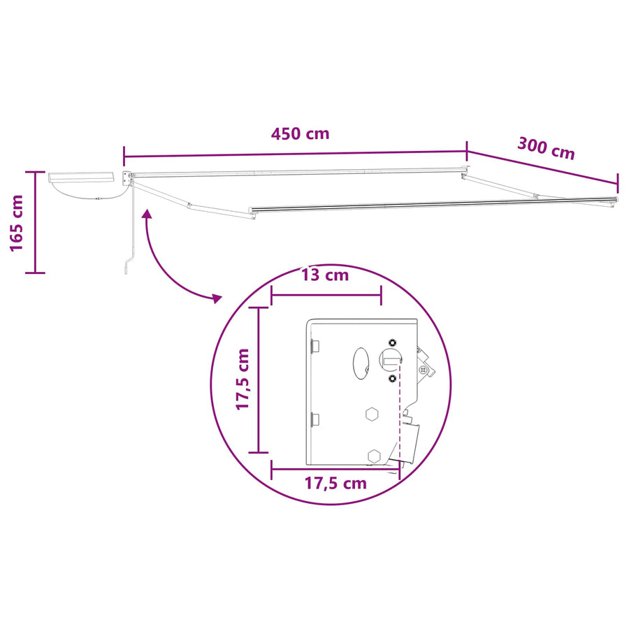Elektrisch Uittrekbaar Zonnescherm Zand