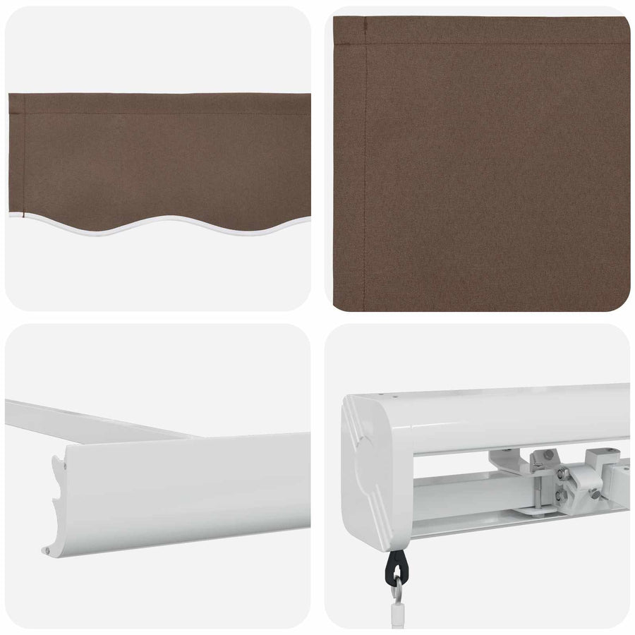 Uitschuifbare luifel Taupe 450 × 300 cm Canvas en Aluminium