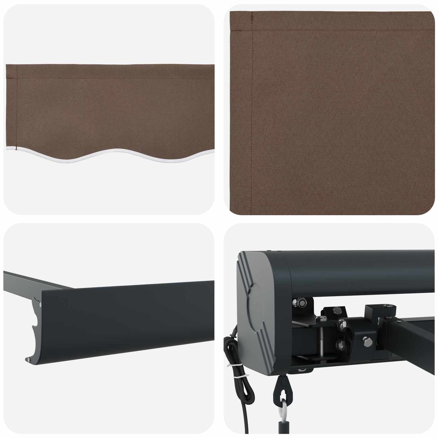 Uitschuifbare luifel Taupe 450 × 300 cm Stof en Metaal
