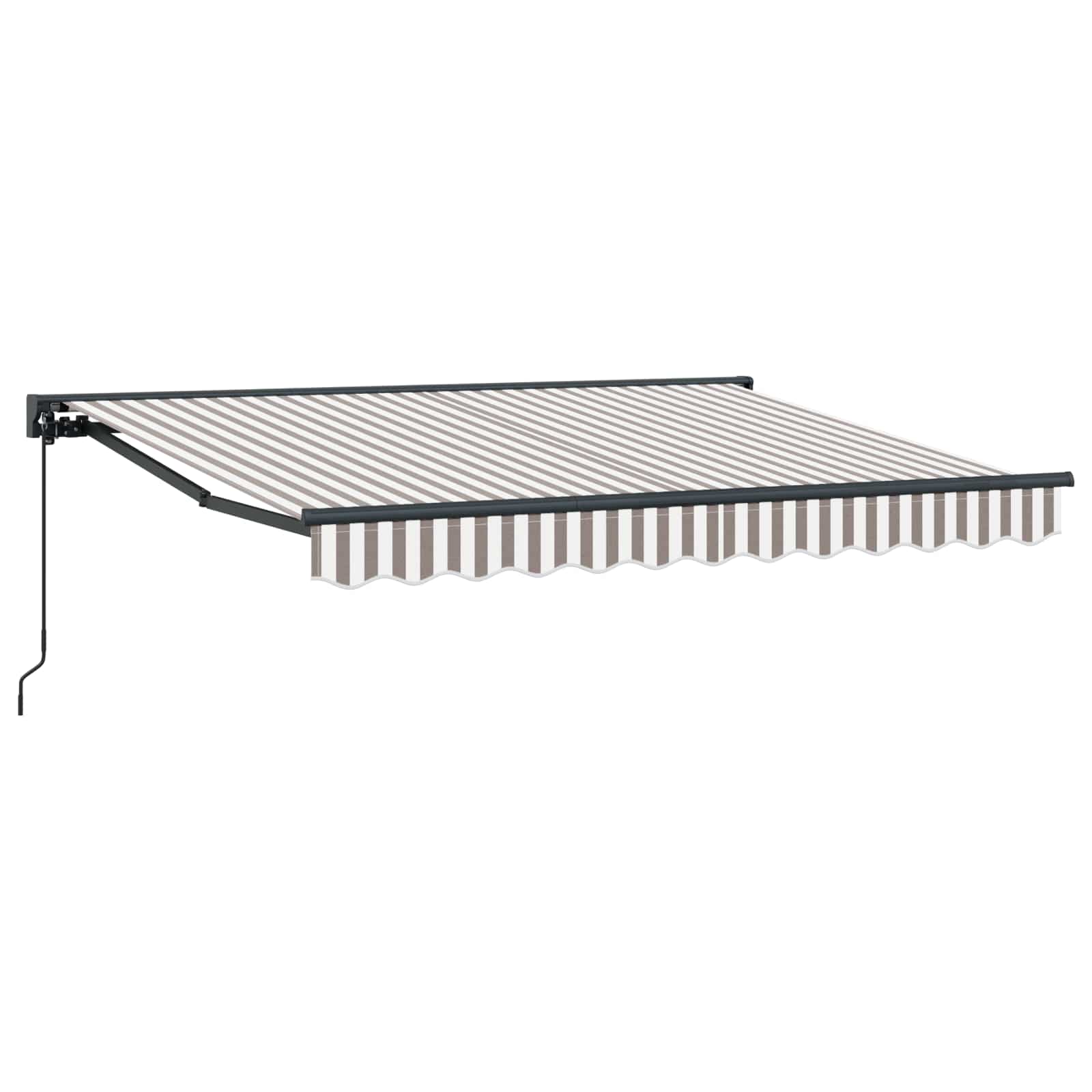 Uitschuifbare luifel Lichtgrijs en wit. 4,5 × 3 m