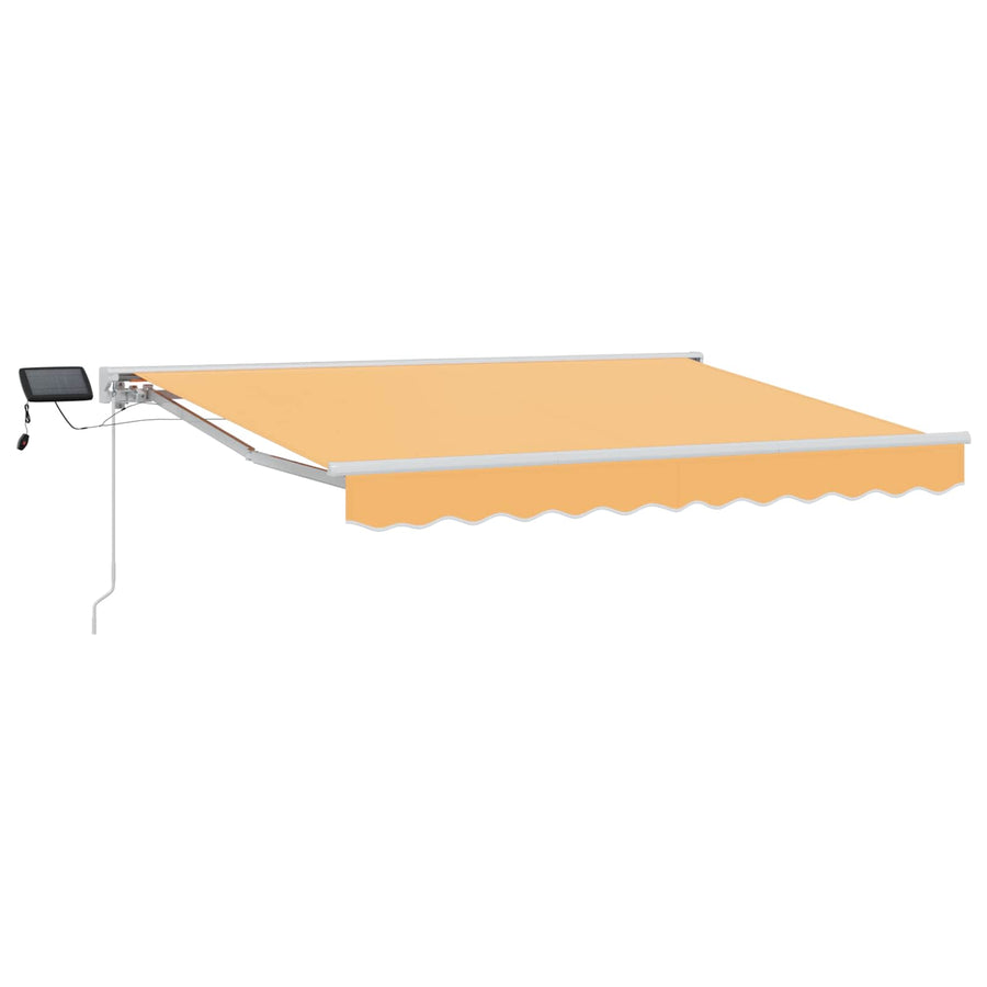 Handmatige Luifelhouder met LED's Zand 4,5 × 3 m