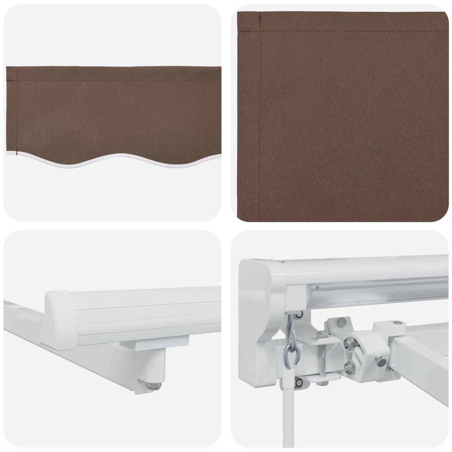Handmatige Luifelhouder met LED's Taupe 4,5 × 3 m