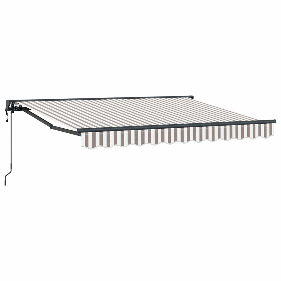 Uitschuifbare luifel Lichtgrijs en wit. 4,5 × 3 m