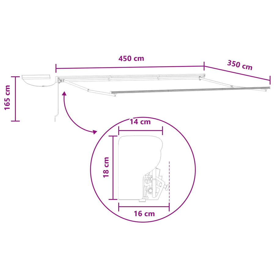 Elektrisch Uittrekbaar Zonnescherm Taupe 4,5 × 3,5 m