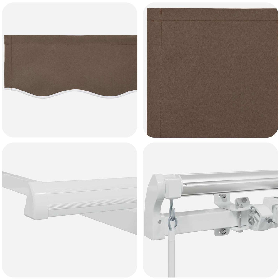Uitschuifbare luifel Taupe 5 x 3 m Polyester en Aluminium