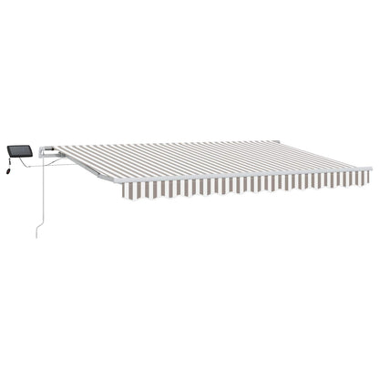 Uitschuifbare luifel Lichtgrijs en wit. 500 × 300 cm