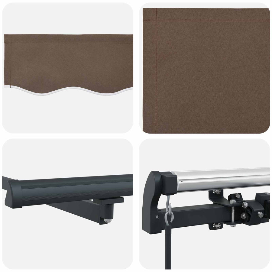 Uitschuifbare luifel Taupe 500 × 300 cm Polyester en Aluminium