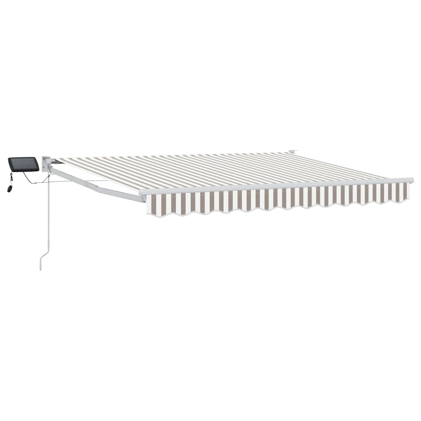 Handbediende luifel met LED's Lichtgrijs en wit.