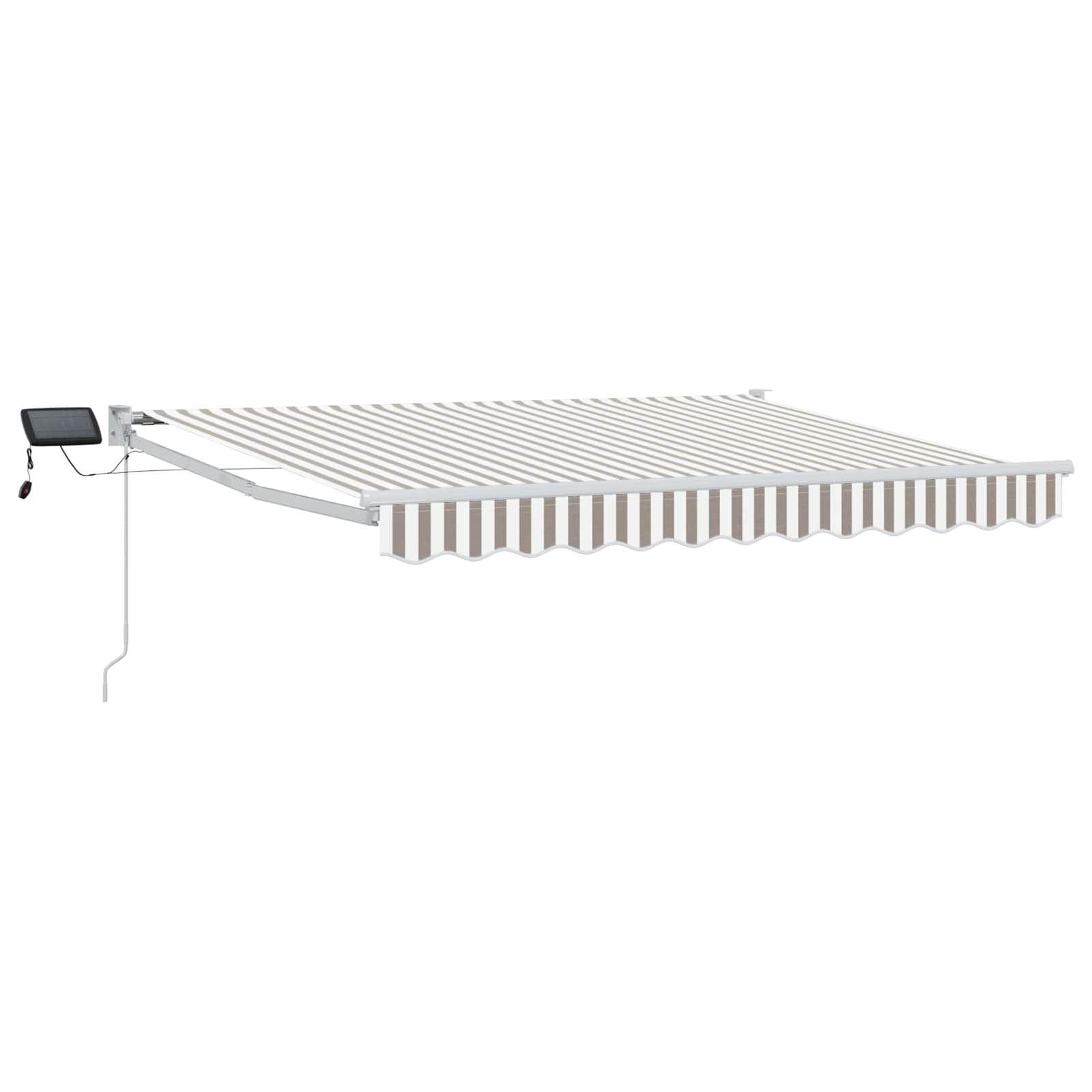 Handbediende luifel met LED's Lichtgrijs en wit.