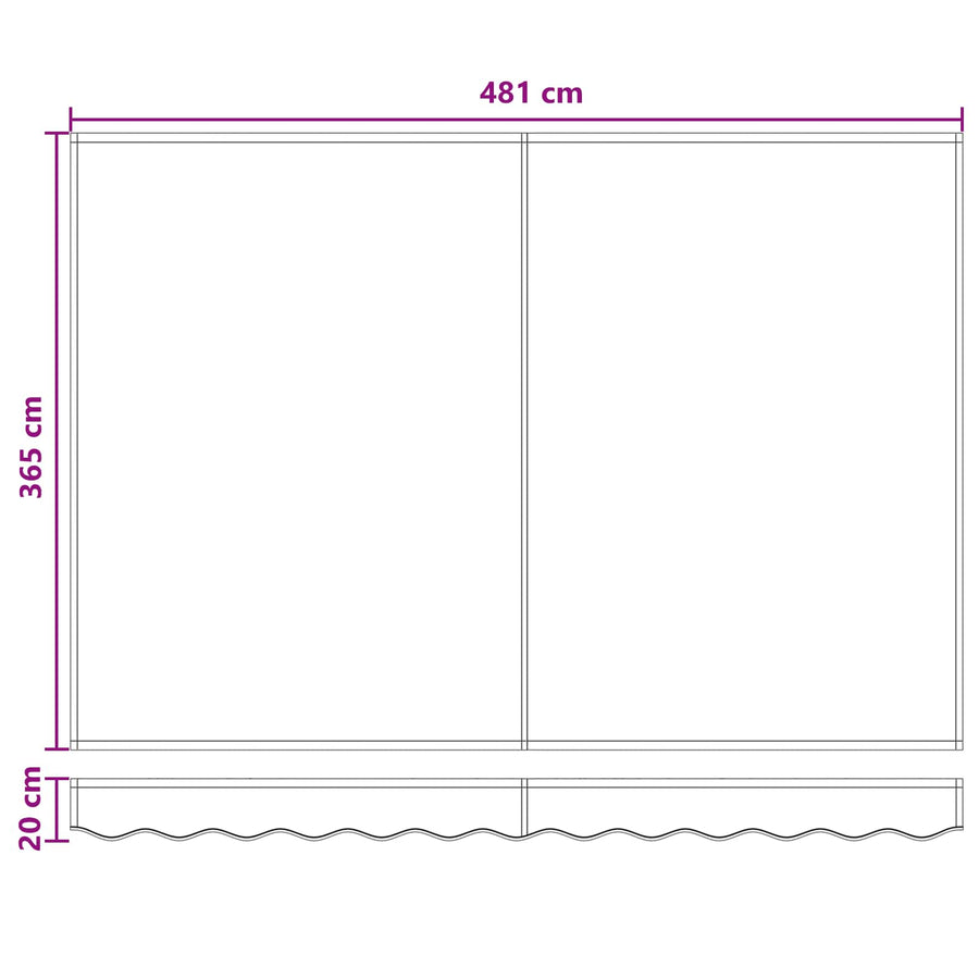 Luifeldoek Taupe 500 × 350 cm Polyester