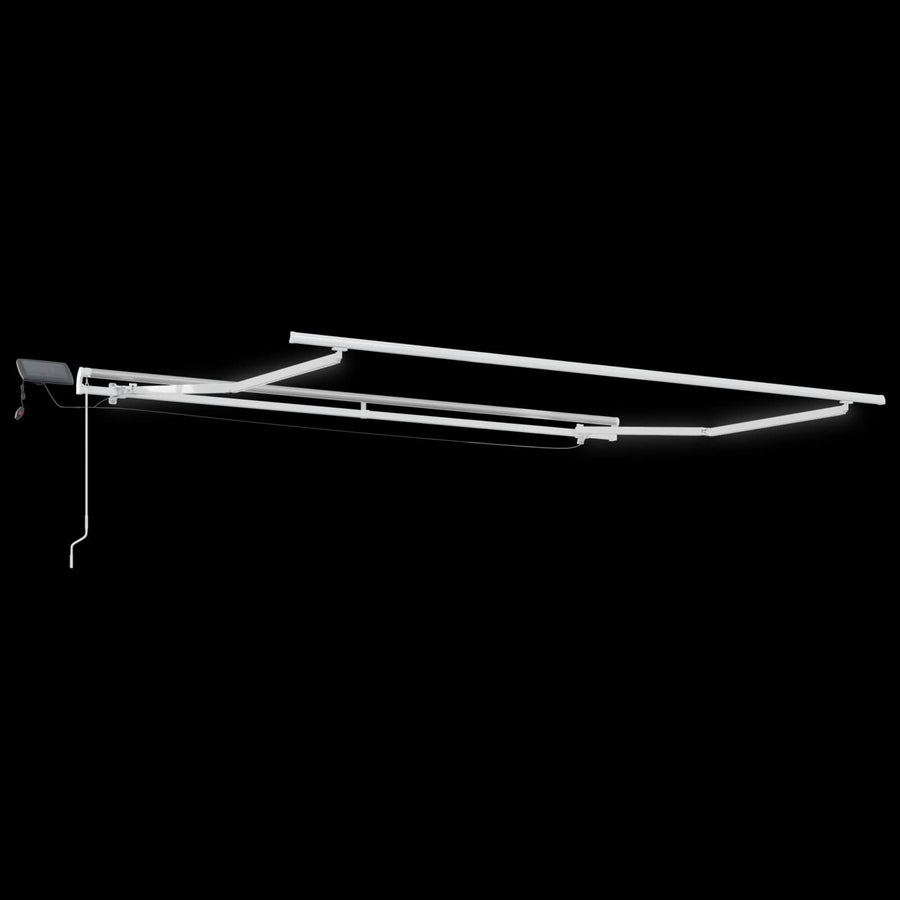 Uitschuifbare luifel Lichtgrijs en wit. 600 × 300 cm