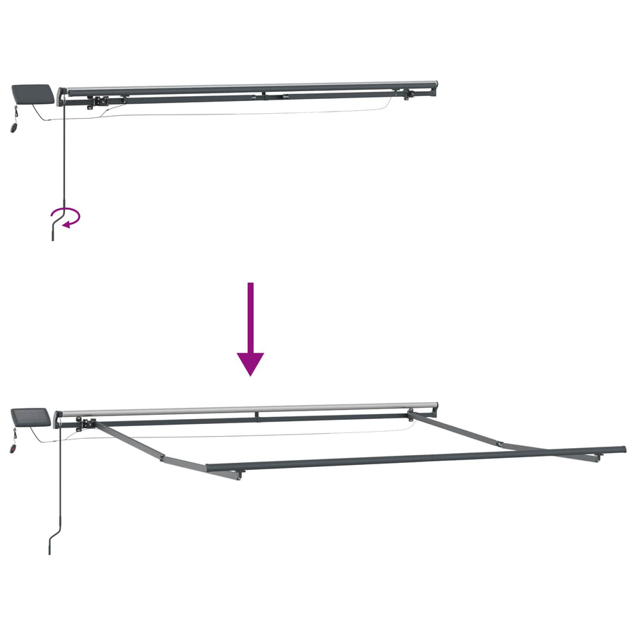 Uitschuifbare luifel Taupe 600 × 300 cm Stof en Aluminium