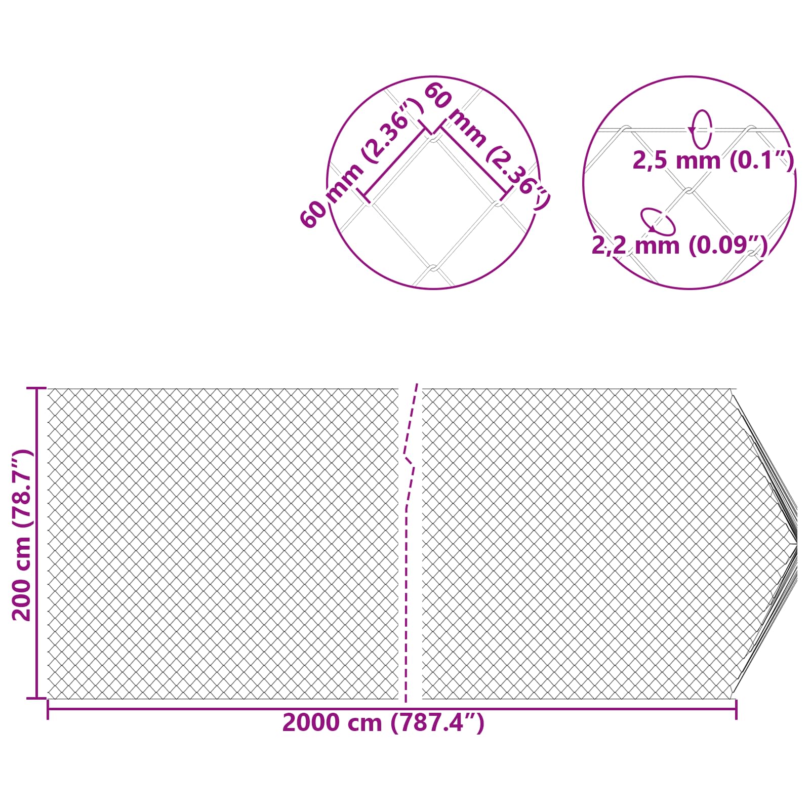 Kettenschakelhek Groen 2 x 20 m Staal
