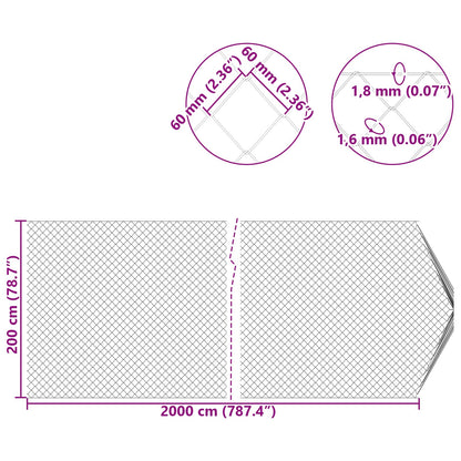 Kettenschakelhek Gegalvaniseerd 2 x 20 m Glas