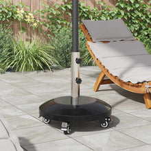 Granieten parasolvoet met wielen voor parasolstok van 40-50 mm 29 kg Zwart