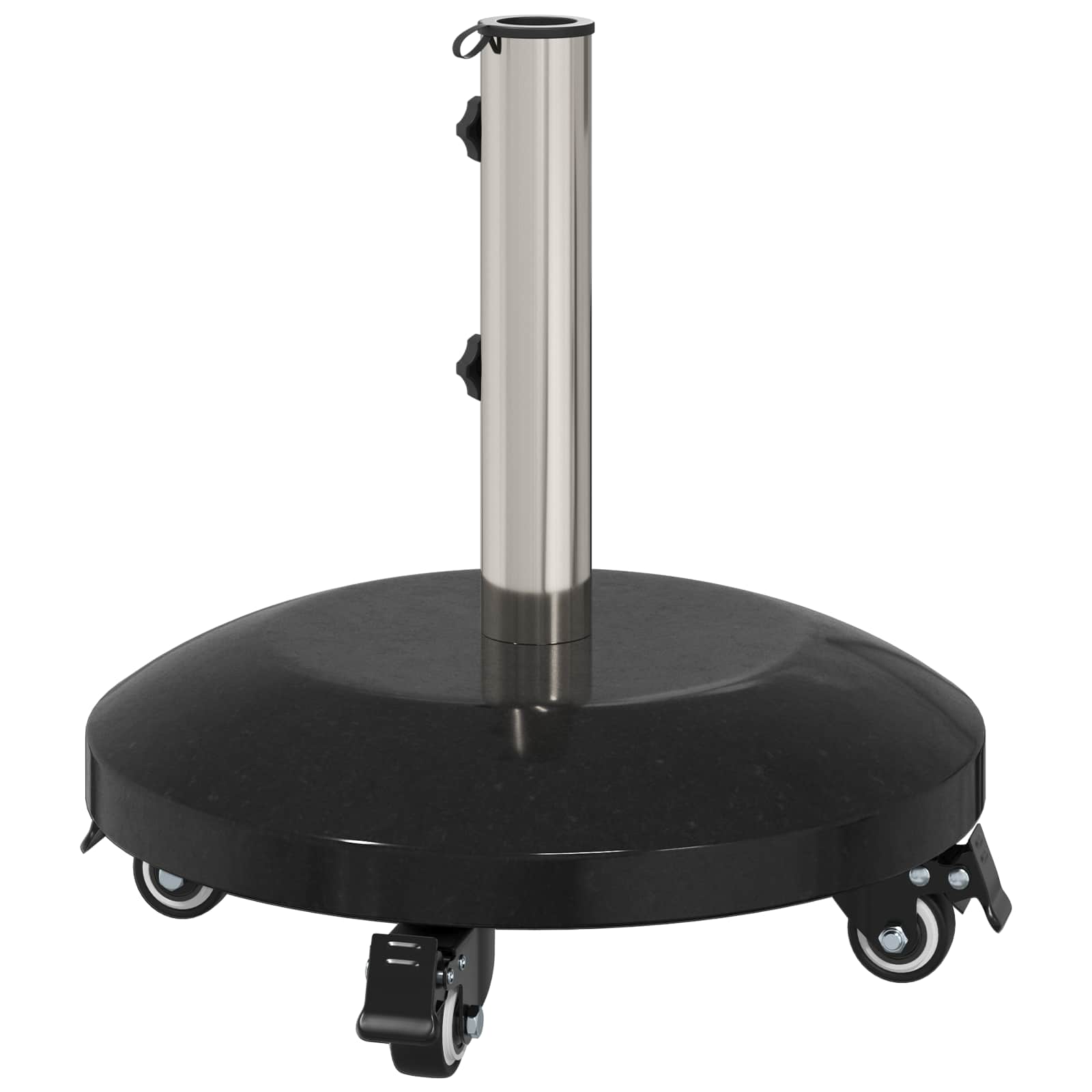Granieten parasolvoet met wielen voor parasolstok van 40-50 mm 29 kg Zwart