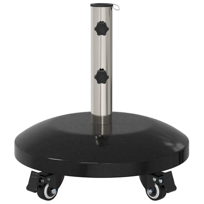 Granieten parasolvoet met wielen voor parasolstok van 40-50 mm 29 kg Zwart