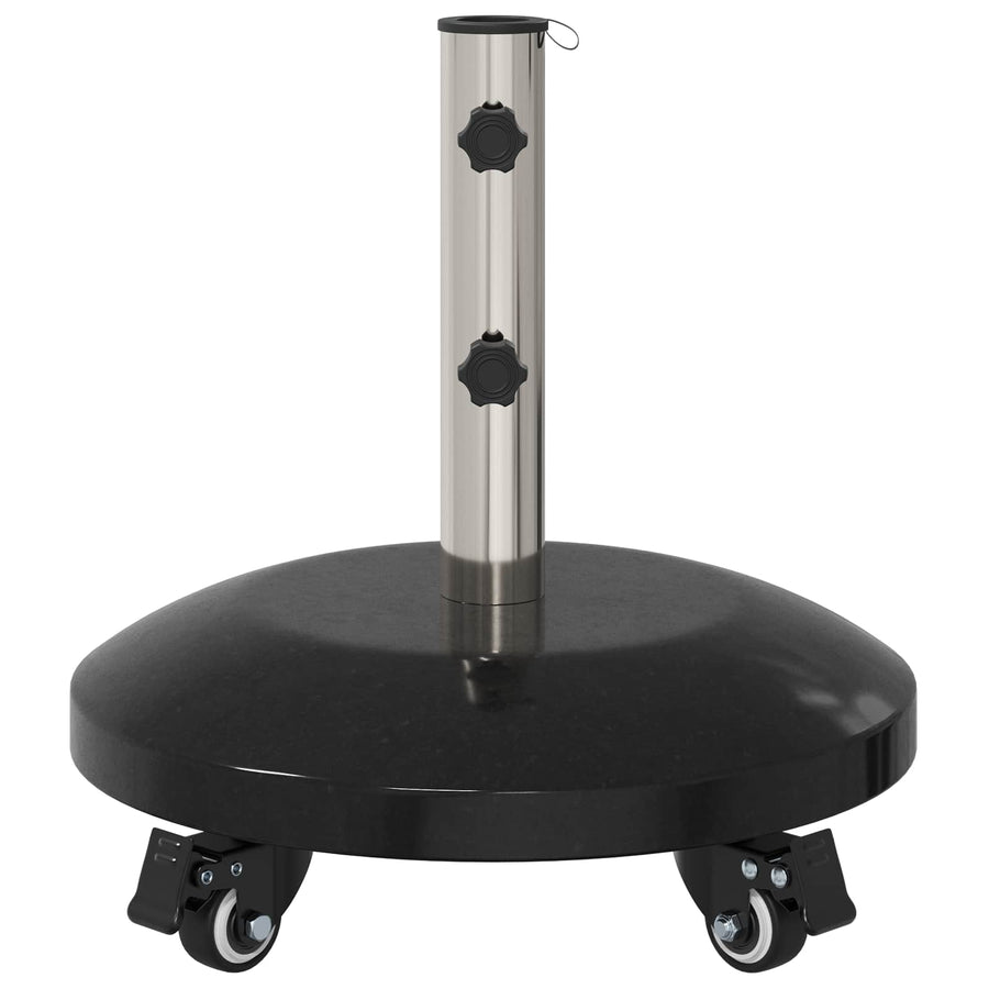 Granieten parasolvoet met wielen voor parasolstok van 40-50 mm 29 kg Zwart
