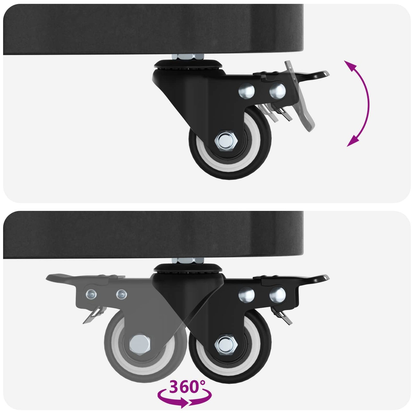 Granieten parasolvoet met wielen voor parasolstok van 40-50 mm 29 kg Zwart
