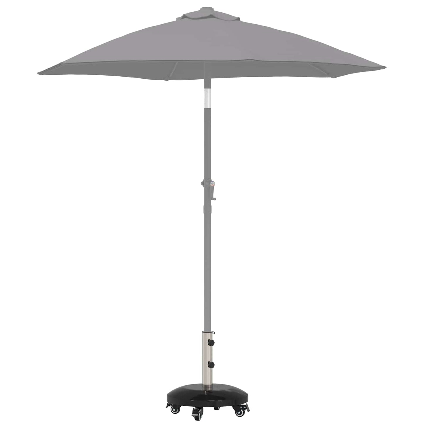 Granieten parasolvoet met wielen voor parasolstok van 40-50 mm 29 kg Zwart