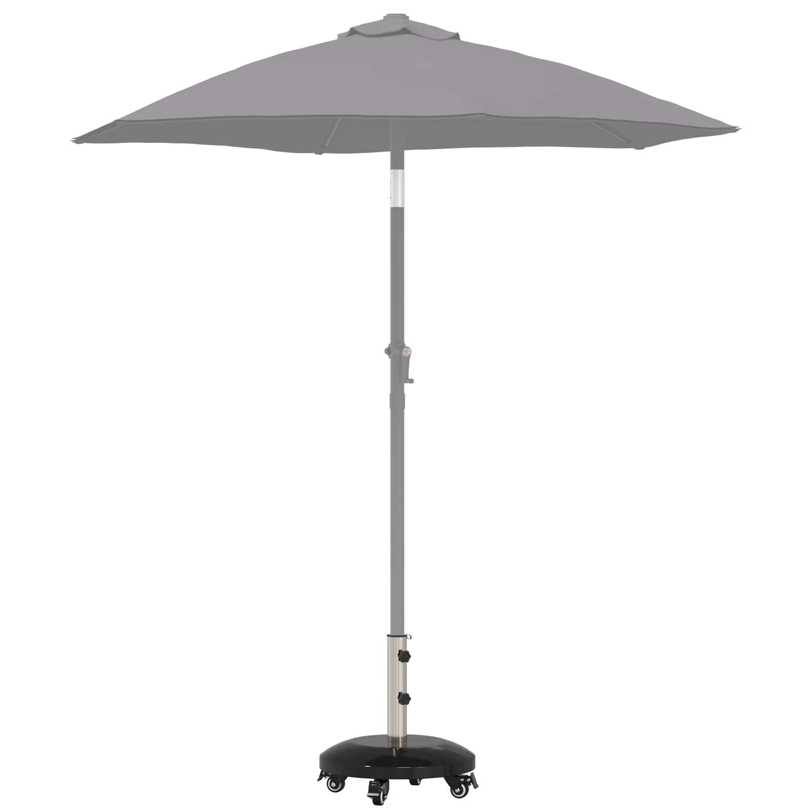 Granieten parasolvoet met wielen voor parasolstok van 40-50 mm 29 kg Zwart