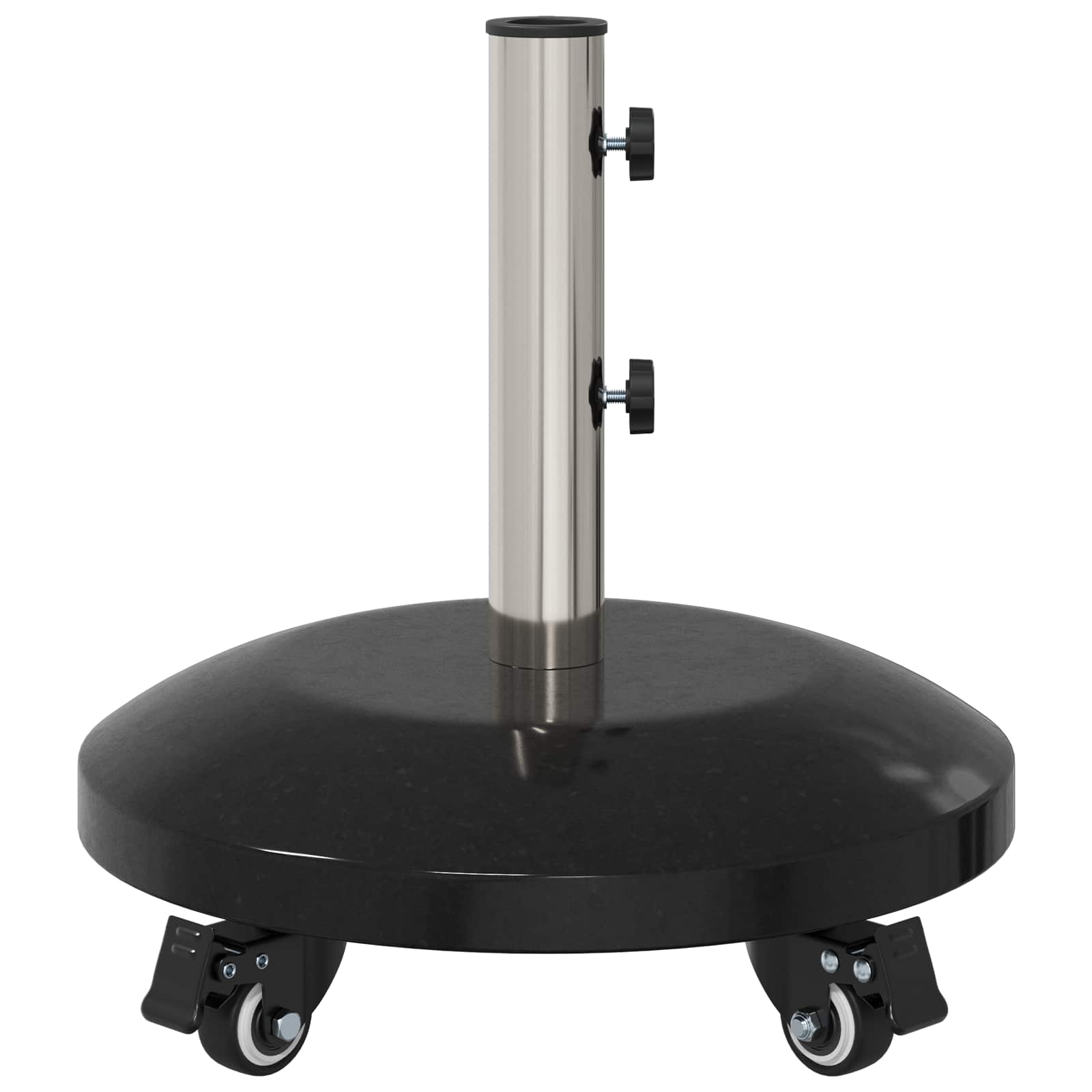Granieten parasolvoet met wielen voor parasolstok van 40-50 mm 29 kg Zwart