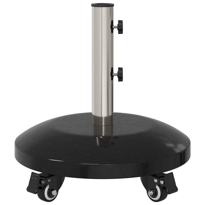Granieten parasolvoet met wielen voor parasolstok van 40-50 mm 29 kg Zwart