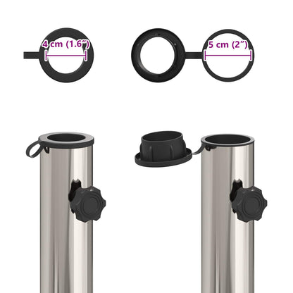 Parasolvoet voor 40-50 mm paal 26.45 kg Grijs Graniet en RVS