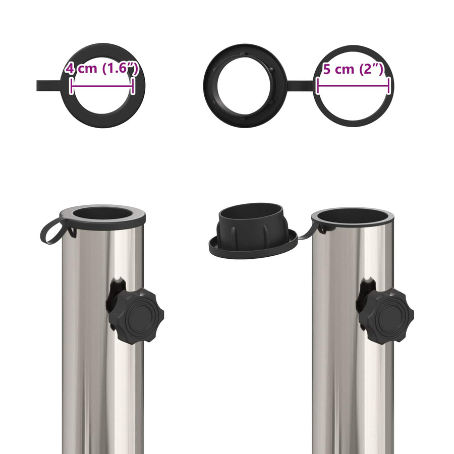 Parasolvoet voor 40-50 mm paal 26.45 kg Grijs Graniet en RVS
