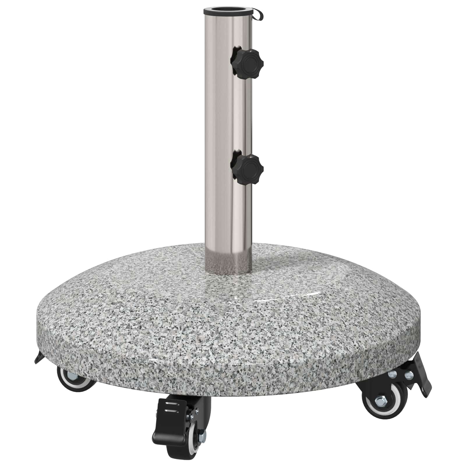 Graniet parasolvoet met wielen voor 4-5 cm stok 27.2 kg Grijs