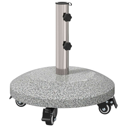 Graniet parasolvoet met wielen voor 4-5 cm stok 27.2 kg Grijs