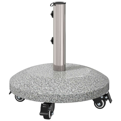 Graniet parasolvoet met wielen voor 4-5 cm stok 27.2 kg Grijs