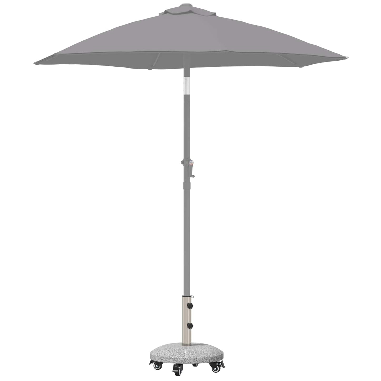 Graniet parasolvoet met wielen voor 4-5 cm stok 27.2 kg Grijs