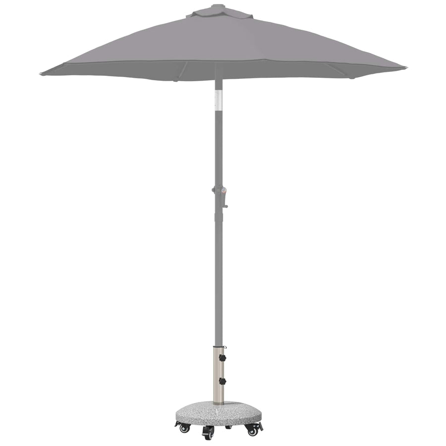 Graniet parasolvoet met wielen voor 4-5 cm stok 27.2 kg Grijs