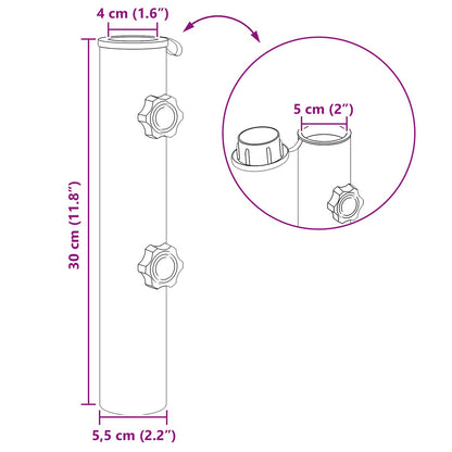 Parasol Basisbuis 0.63 kg Natuurlijk RVS Roestvrij staal