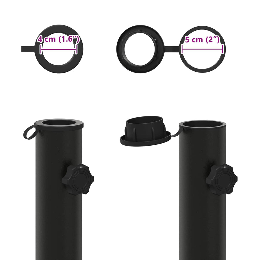 Parasol Basisbuis 0.6 kg Zwart IJzer for 40-50 mm Pole