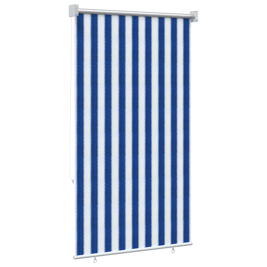 Buitenrolgordijn 90% UV-blok Blauw en Witte Streep 80 x 140 cm