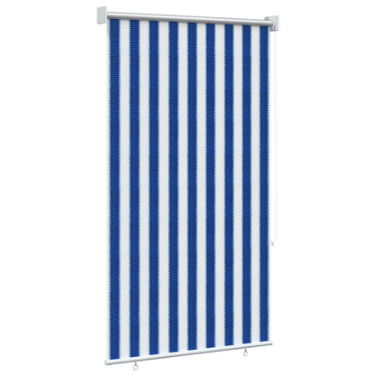 Buitenrolgordijn 90% UV-blok Blauw en Witte Streep 100 x 140 cm