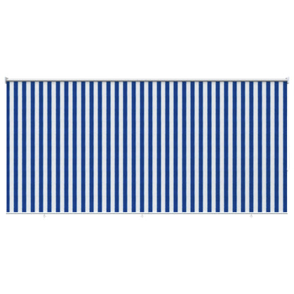 Buitenrolgordijn 90% UV-blok Blauw en Witte Streep 400 x 140 cm