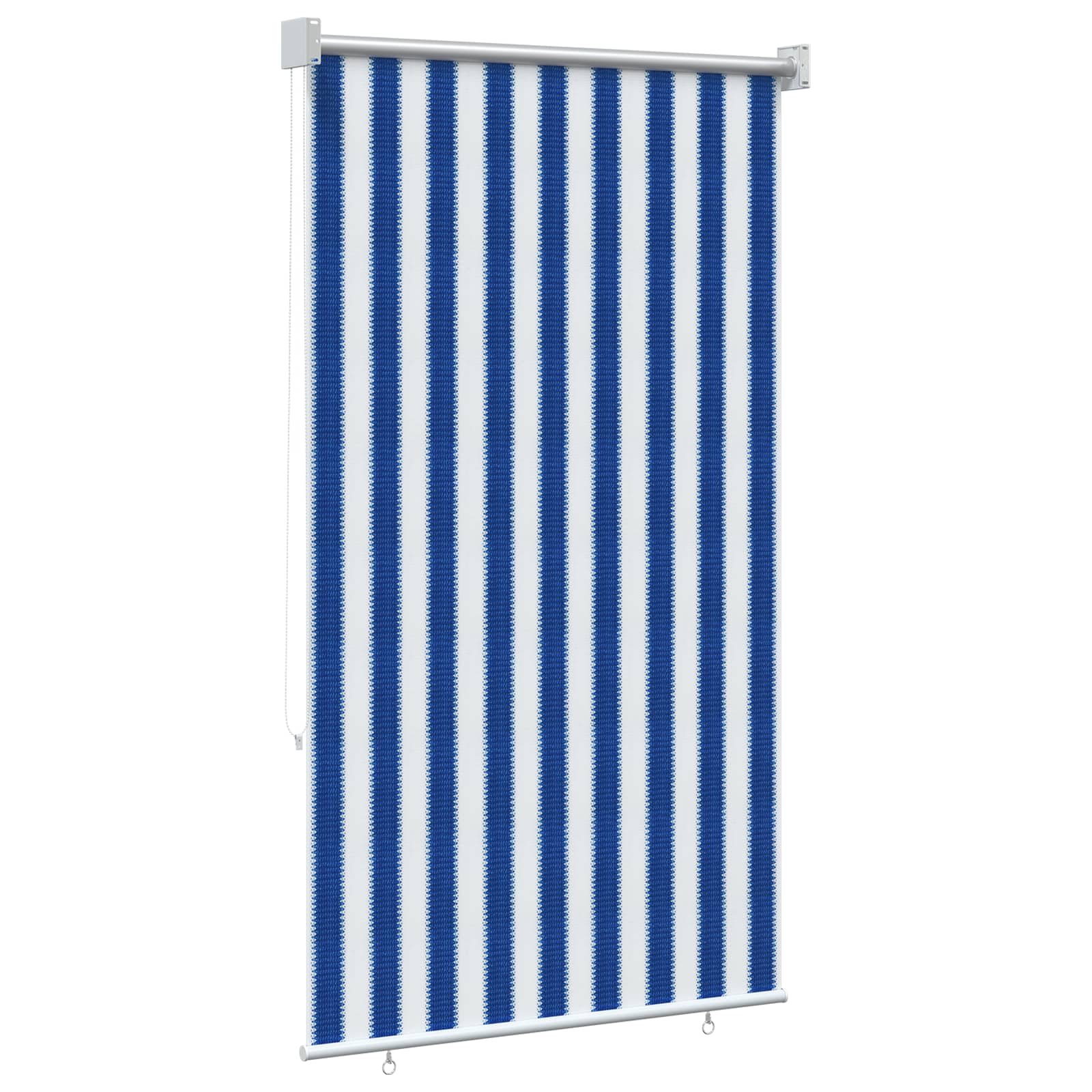 Buitenrolgordijn 90% UV-blok Blauw en Witte Streep 60 x 230 cm