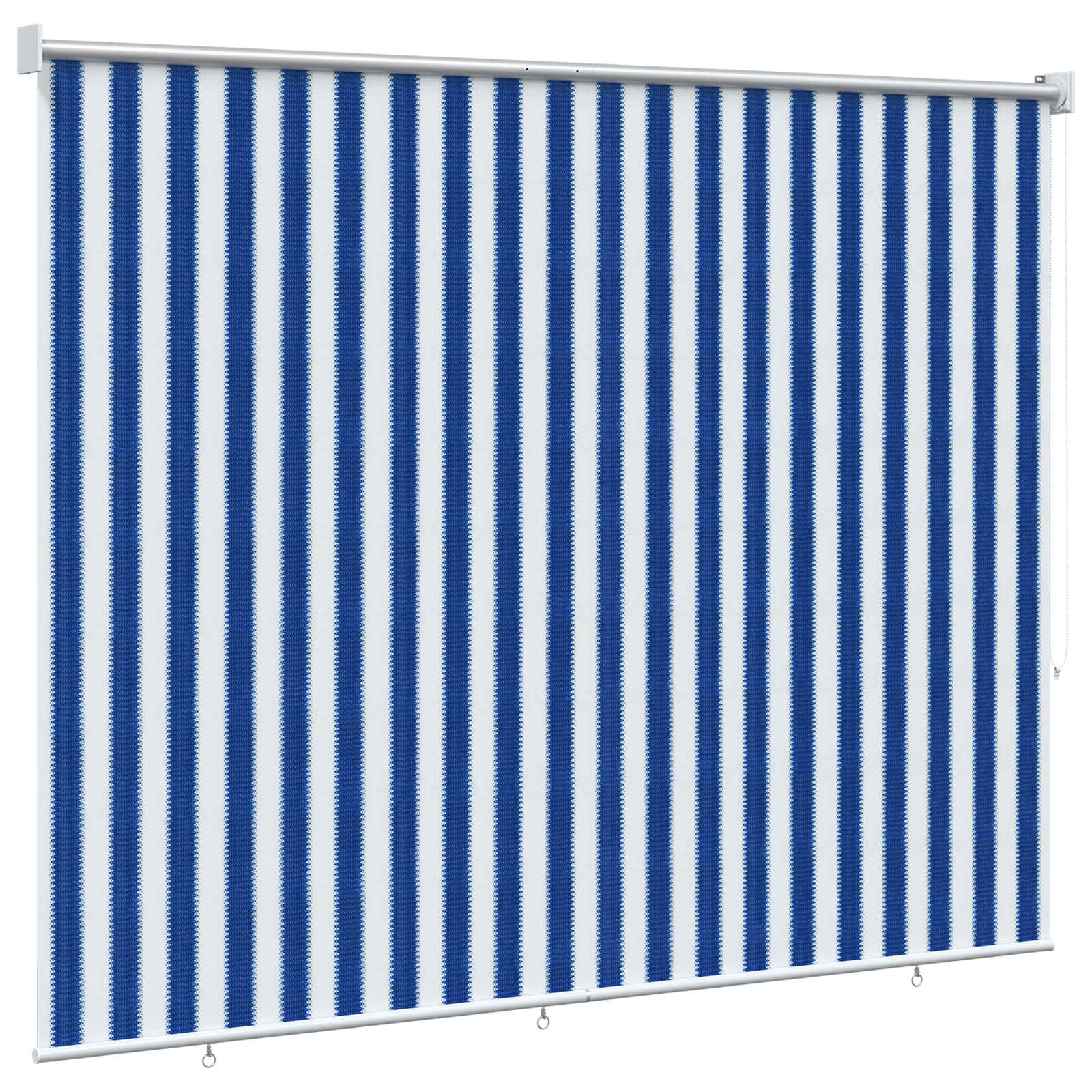 Buitenrolgordijn 90% UV-blok Blauw en Witte Streep 180 x 230 cm