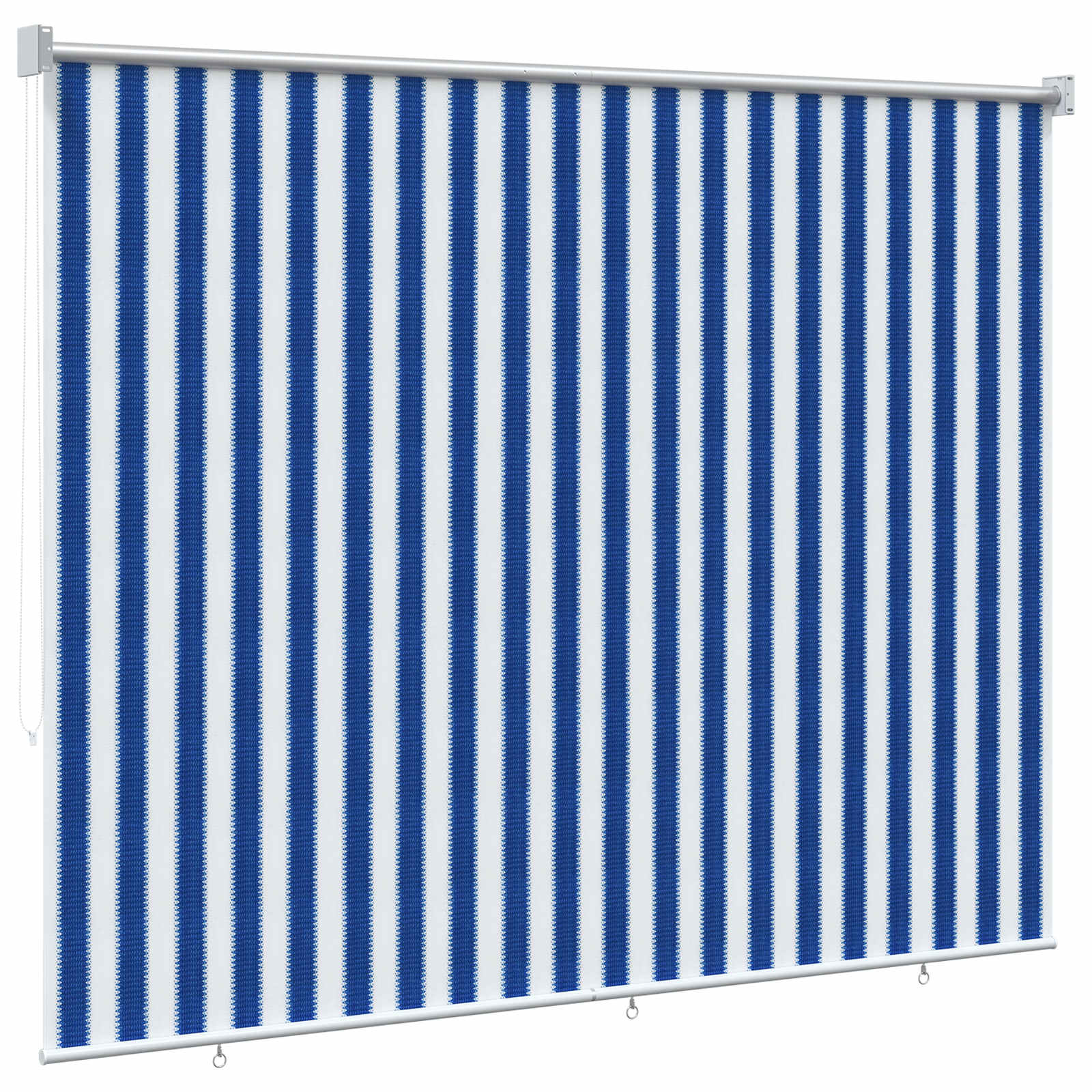 Buitenrolgordijn 90% UV-blok Blauw en Witte Streep 180 x 230 cm
