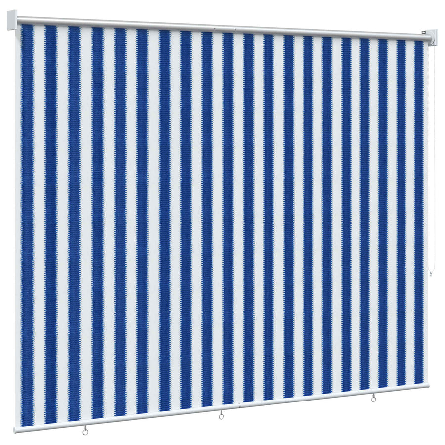 Buitenrolgordijn 90% UV-blok Blauw en Witte Streep 200 x 230 cm