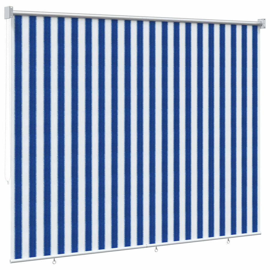 Buitenrolgordijn 90% UV-blok Blauw en Witte Streep 200 x 230 cm